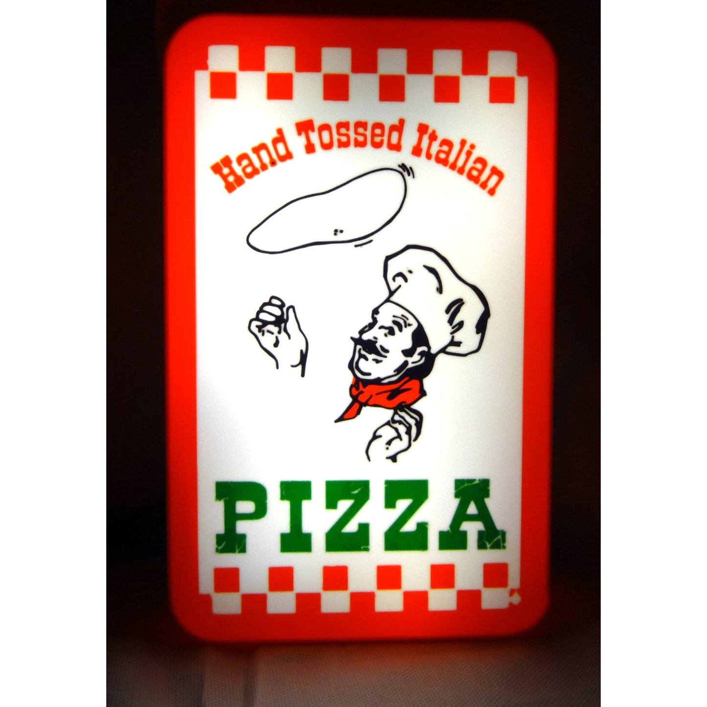 Hand Tossed Italian Pizza Light-Up Wall Sign