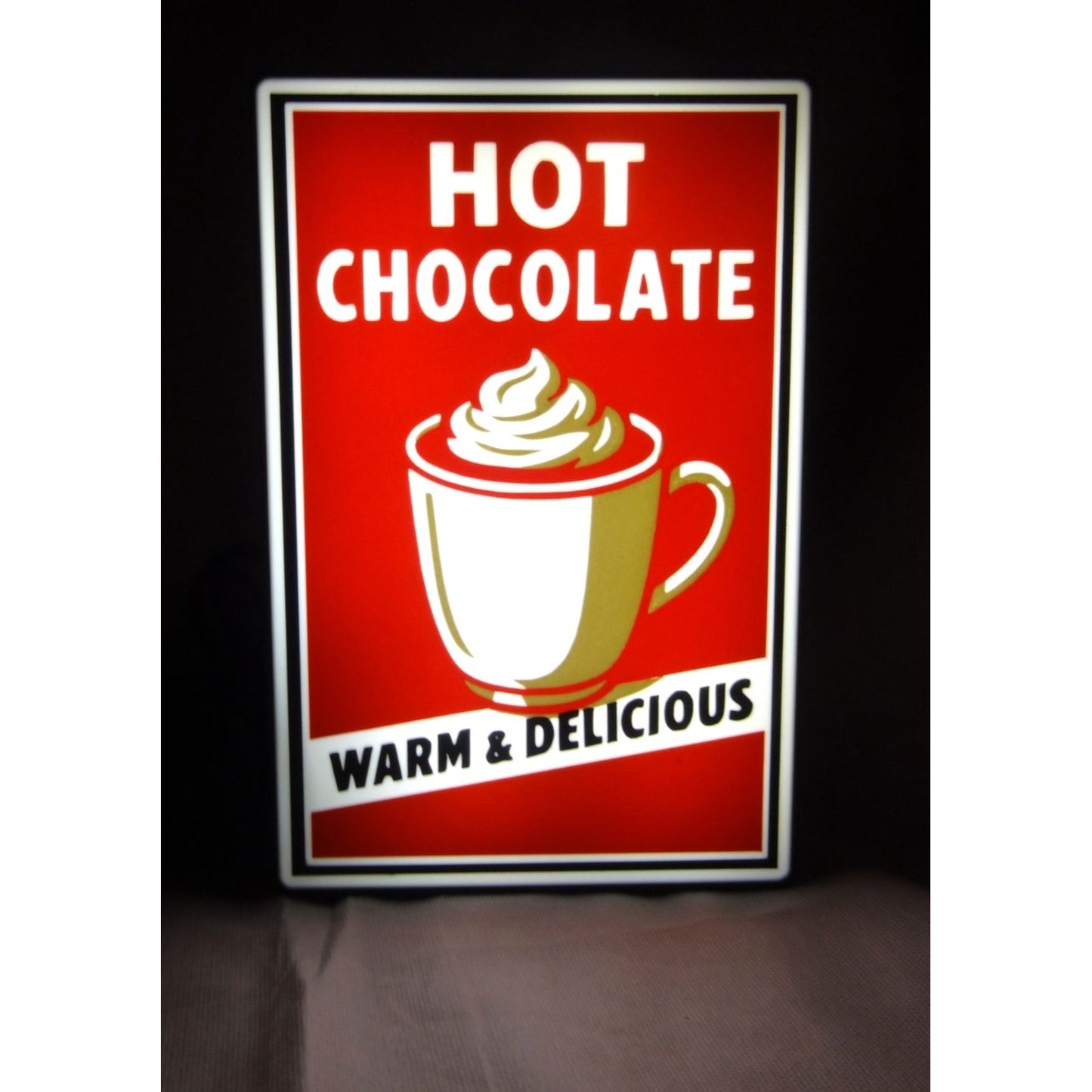 Hot Chocolate LED Light-Up Wall Sign