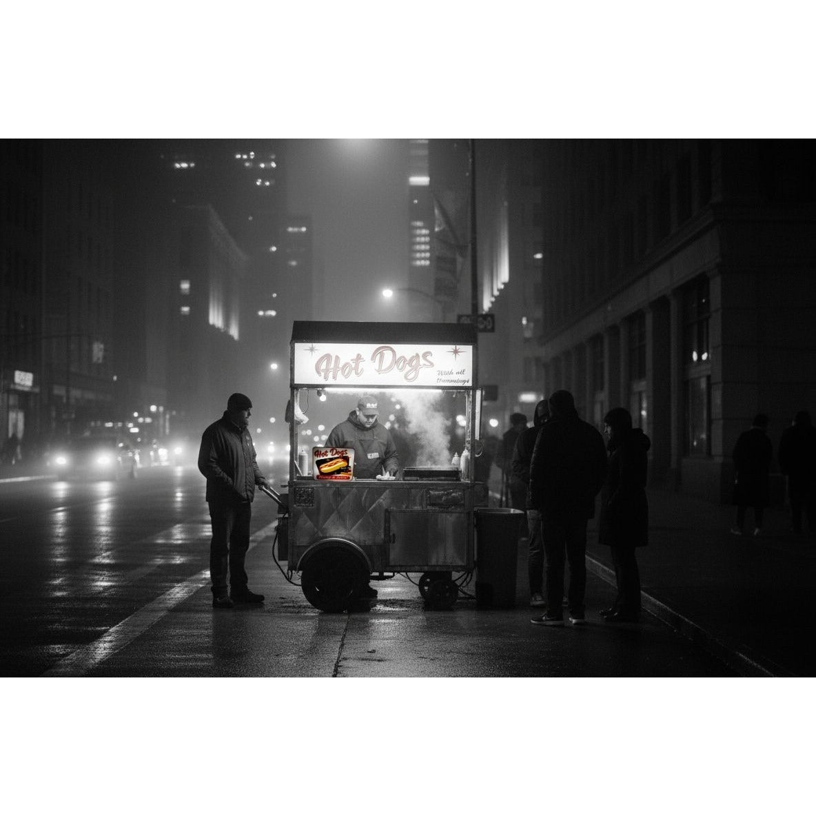 Retro Style LED Hot Dogs Sign With "Plump & Juicy!" Text