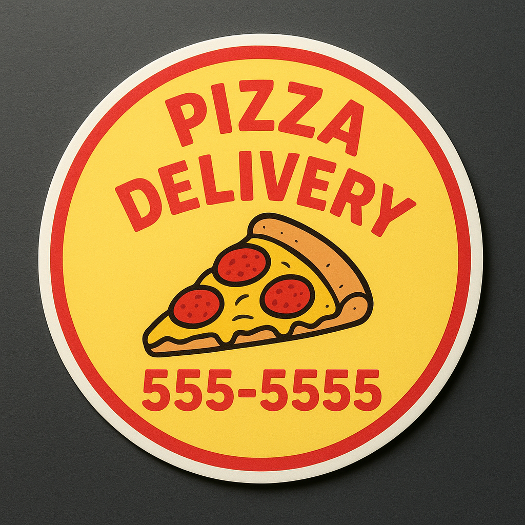 Custom Light box Pizza Delivery Sign for delivery vehicles.