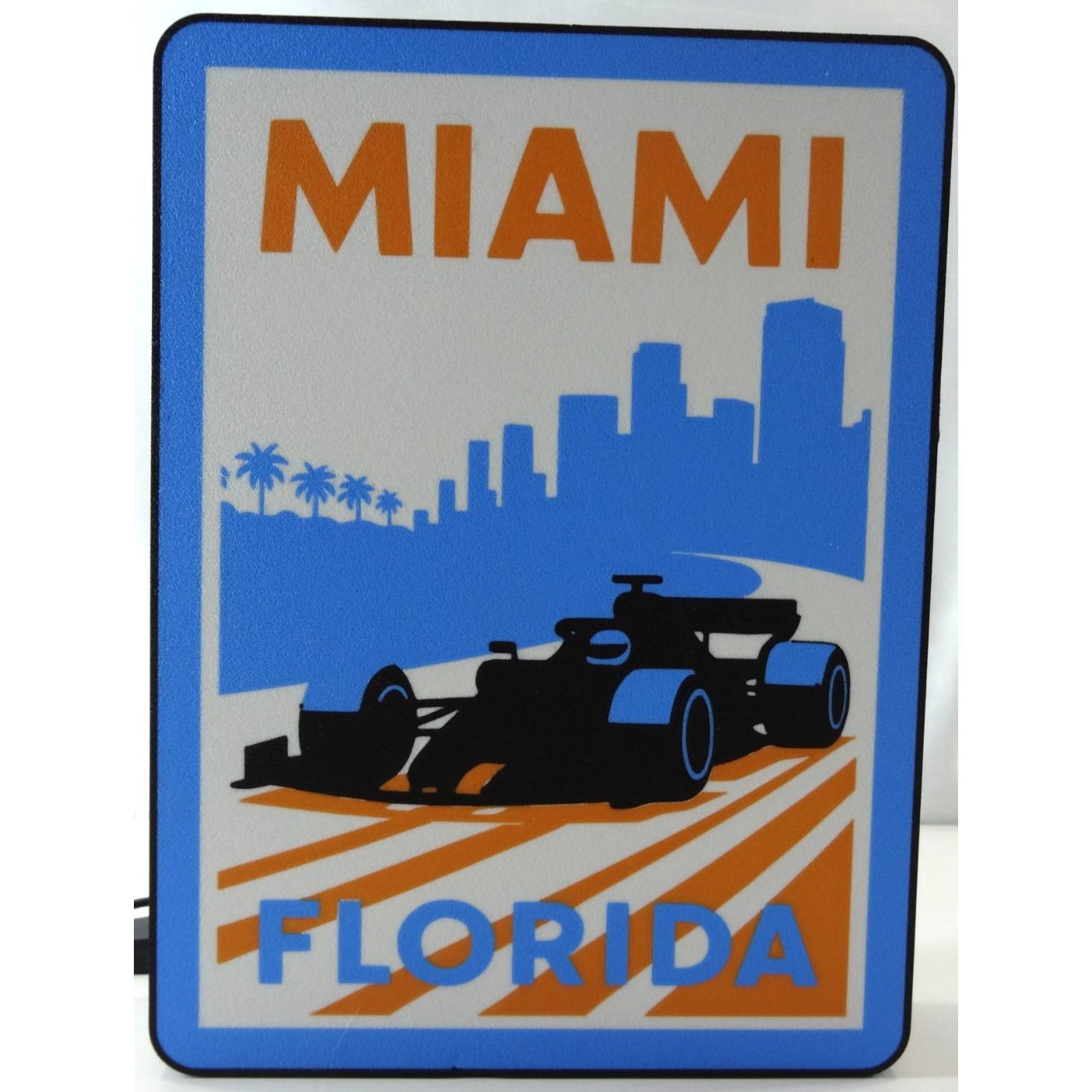 Miami Florida Racing-Inspired LED Wall Sign With USB Plug-In
