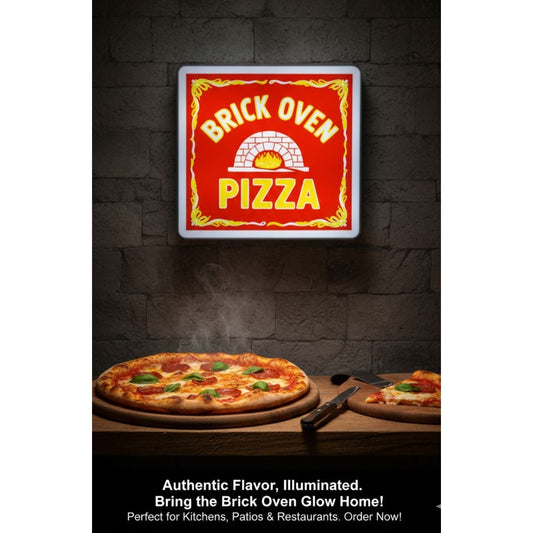 Brick Oven Pizza LED Light-Up Wall Sign