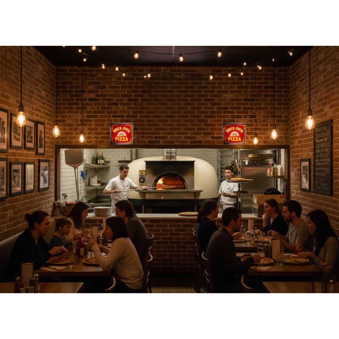 Brick Oven Pizza LED Light-Up Wall Sign