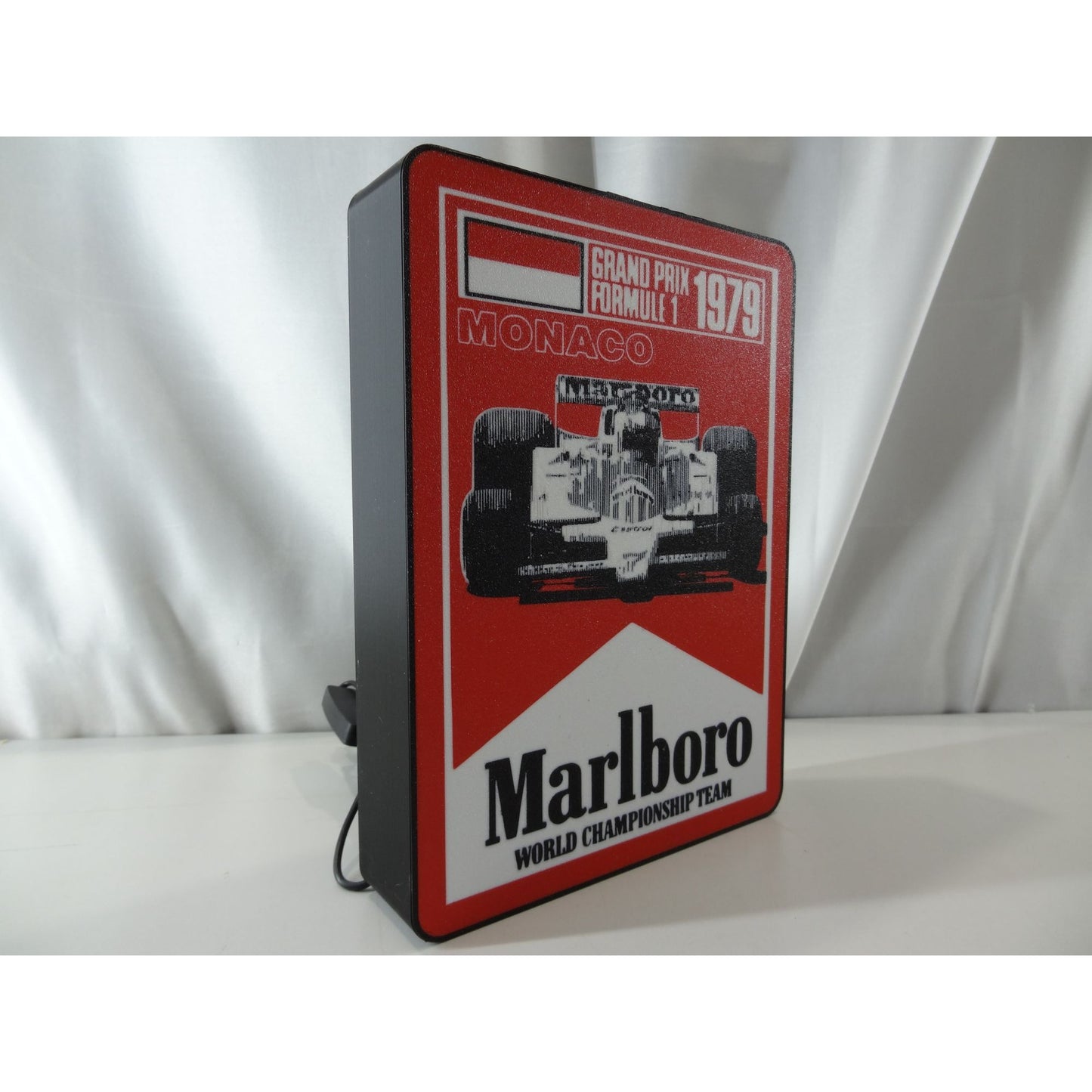 Marlboro Grand Prix Formula 1 1979 Monaco Racing Light-Up Sign light box with dimmer switch