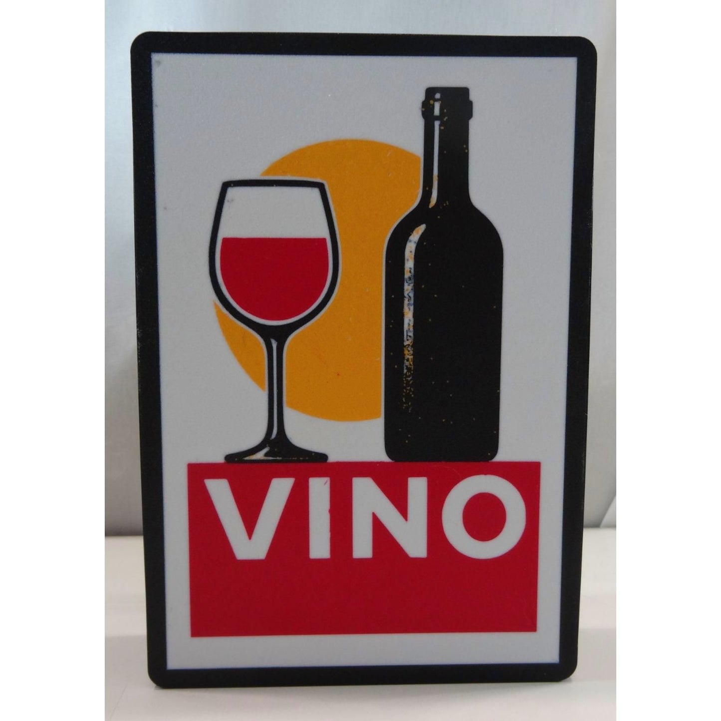 Vino Wine-Themed Light-Up Wall Sign With Bottle & Glass Design
