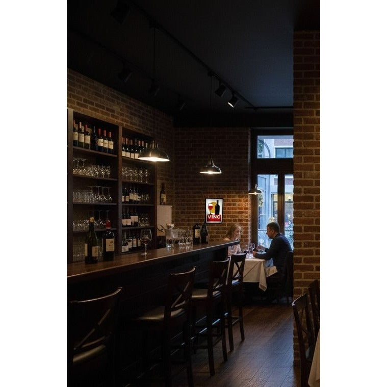 Vino Wine-Themed Light-Up Wall Sign With Bottle & Glass Design