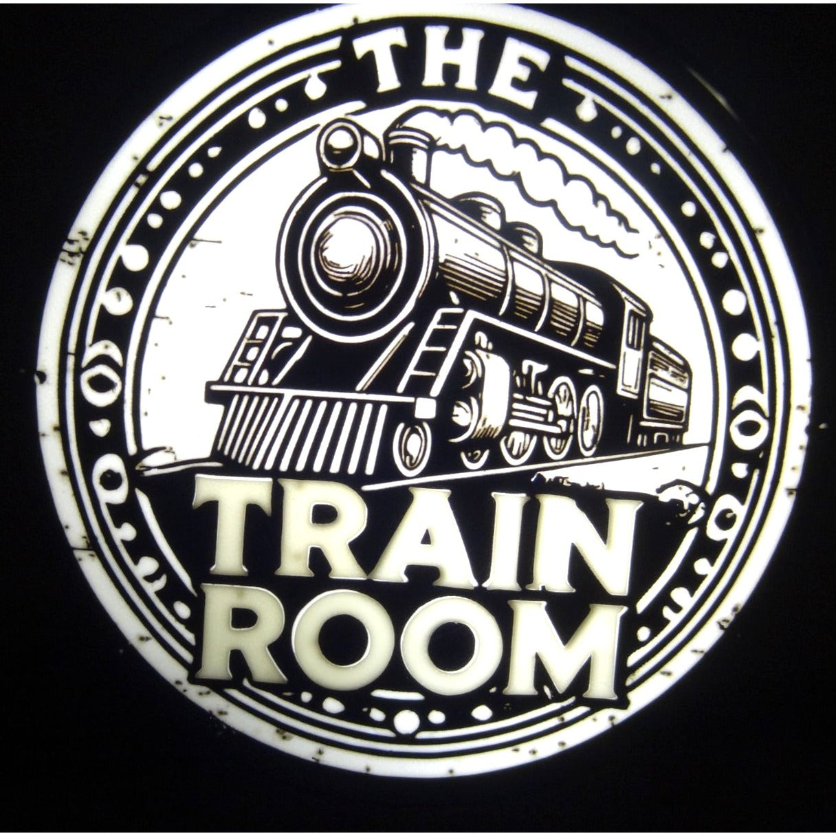 The Train Room LED Light Sign With USB Cord and dimmer switch