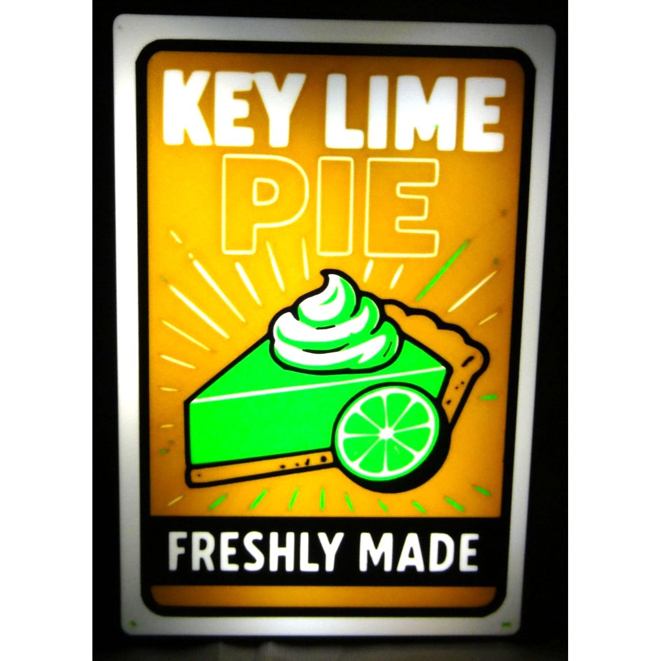 Key Lime Pie Freshly Made LED Light-Up Wall Sign For Coffee shops & Diners
