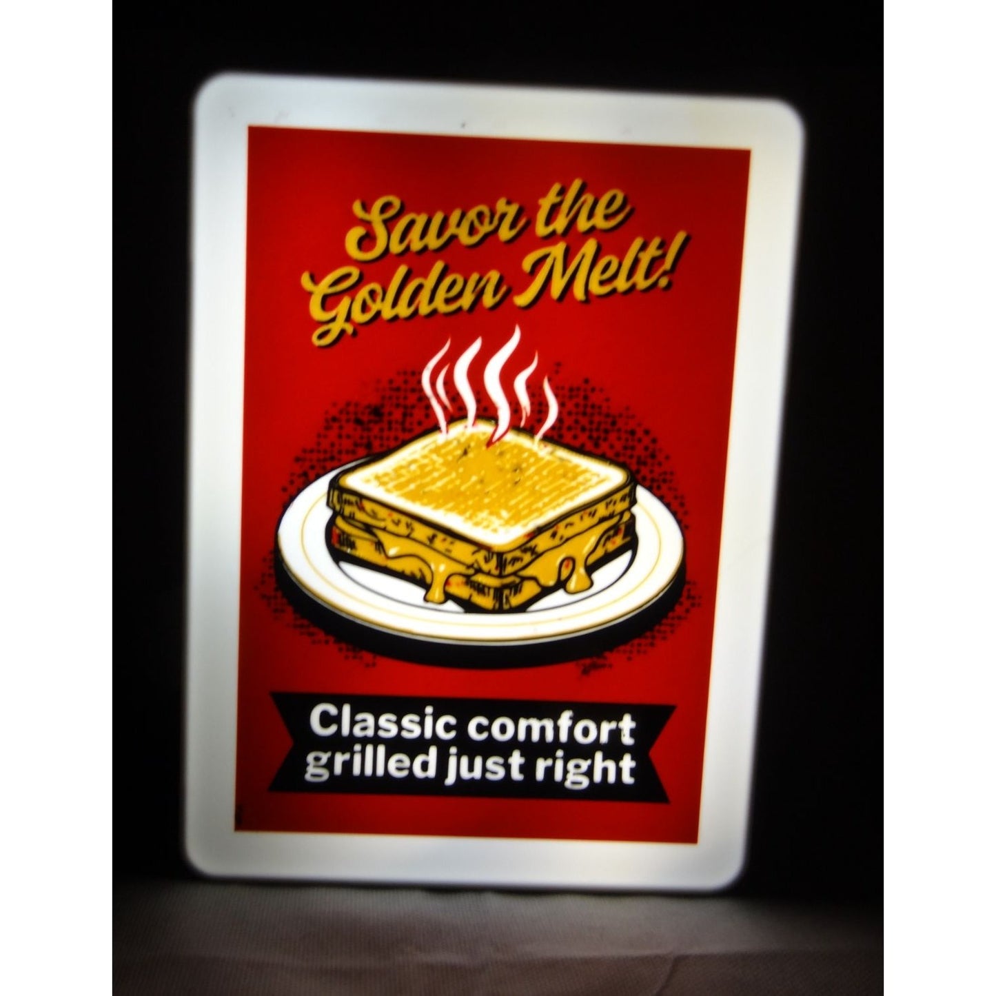 Grilled Cheese -Savor The Golden Melt LED Backlit Sign
