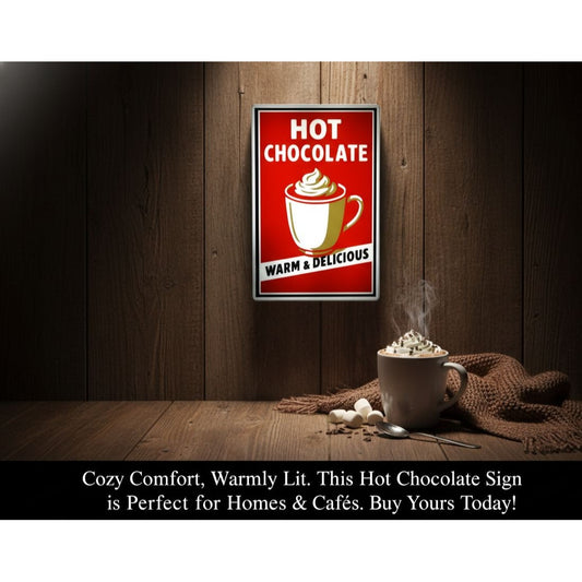 Hot Chocolate LED Light-Up Wall Sign